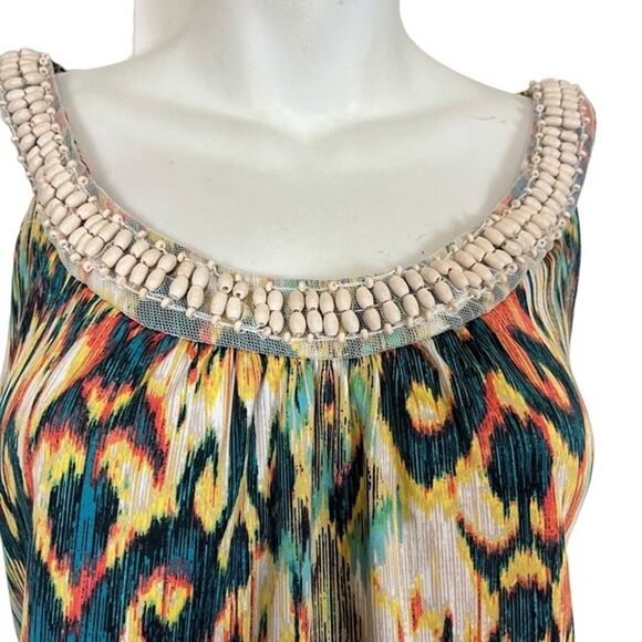 AB Studio Women's Sleeveless Stretch Jersey Knit Maxi Long Beaded Dress sz M - Picture 2 of 16